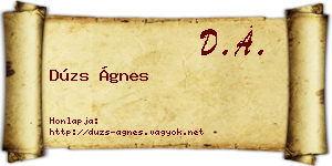 Dúzs Ágnes névjegykártya