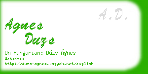 agnes duzs business card
